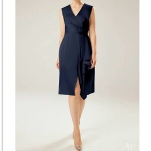 AW Peggy Dress- Dark Navy- Satin Charmeuse- size 8- never worn